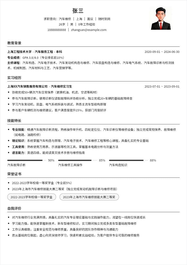 汽车维修 | 校招