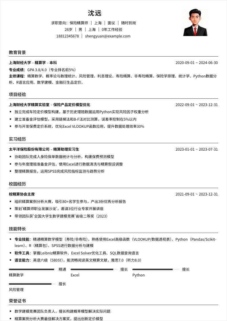 保险精算师 | 校招