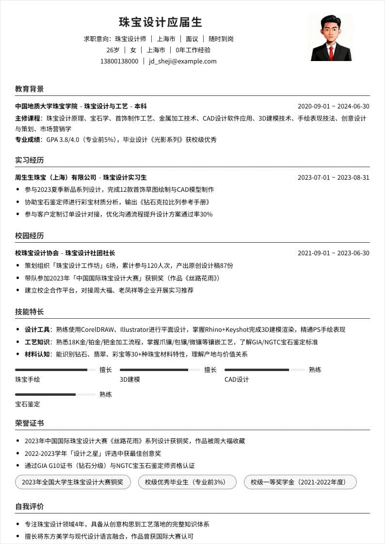 珠宝设计师 | 校招