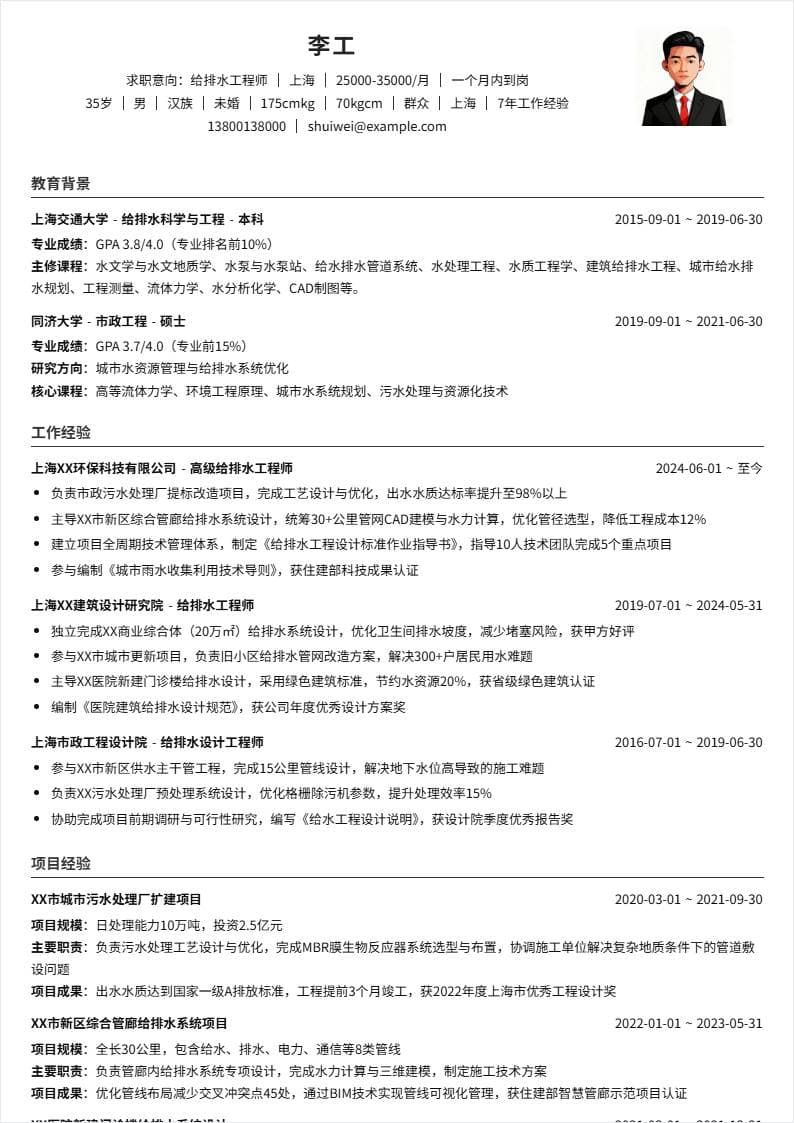 给排水工程师 | 社招