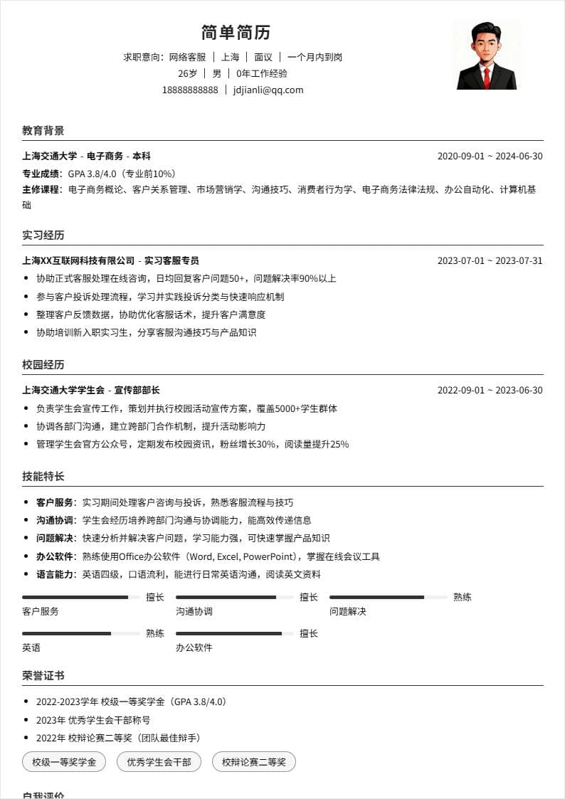 网络客服 | 校招