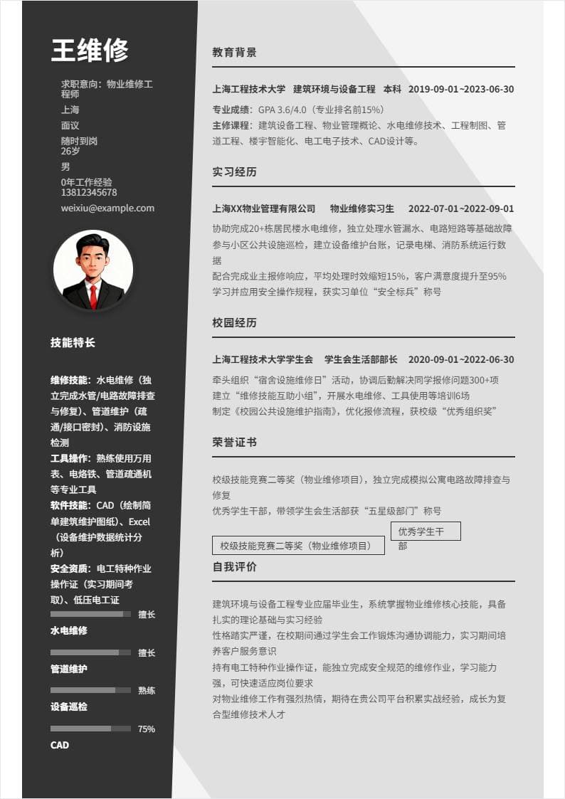 物业维修 | 校招