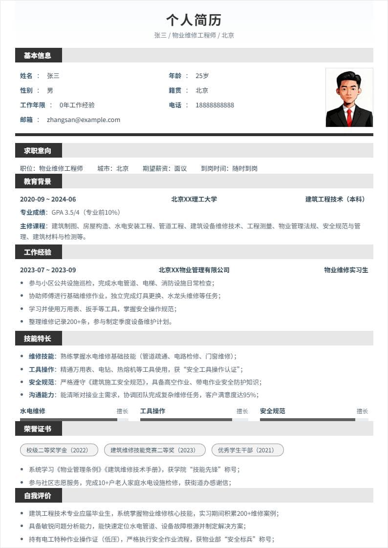 物业维修 | 校招