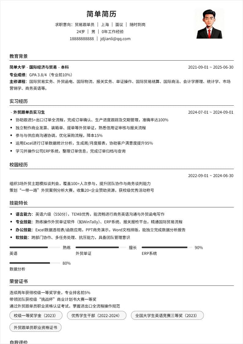 贸易跟单员 | 校招